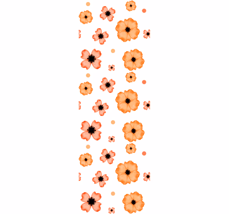 Store enrouleur salle à manger motif aquarelle rose et orange - TenStickers