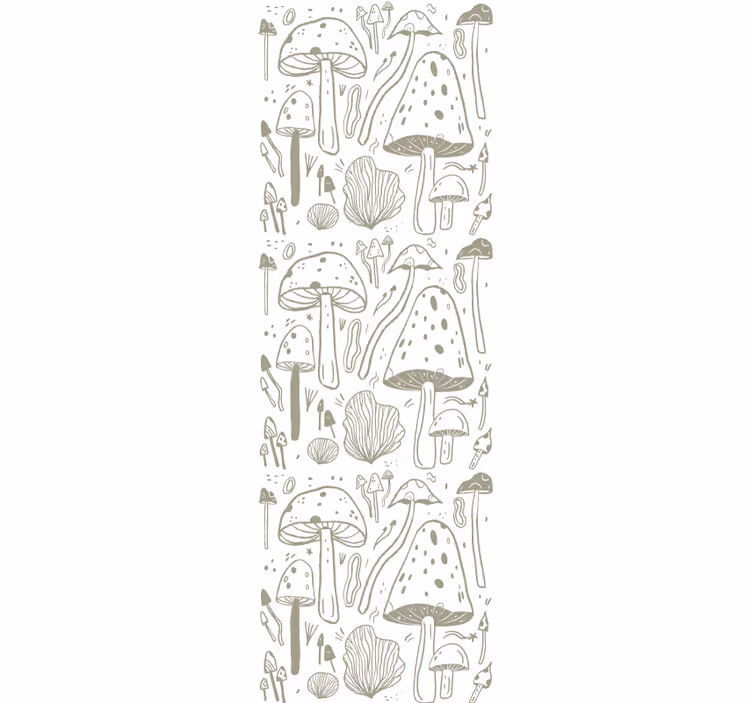 Store enrouleur salle à manger motif champignons beige - TenStickers