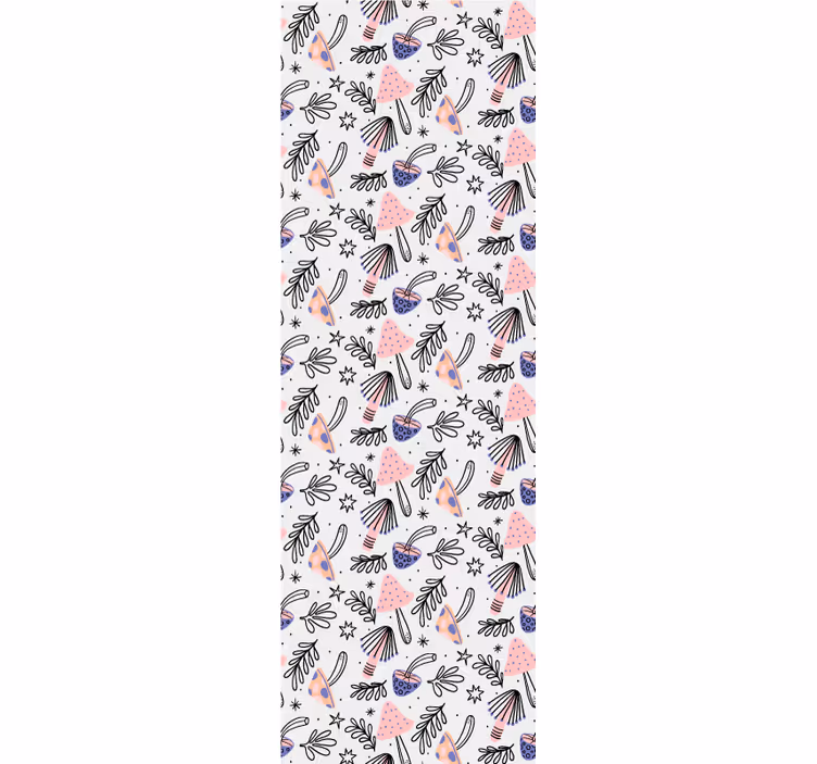 Store enrouleur salle à manger champignons et fleurs classiques - TenStickers