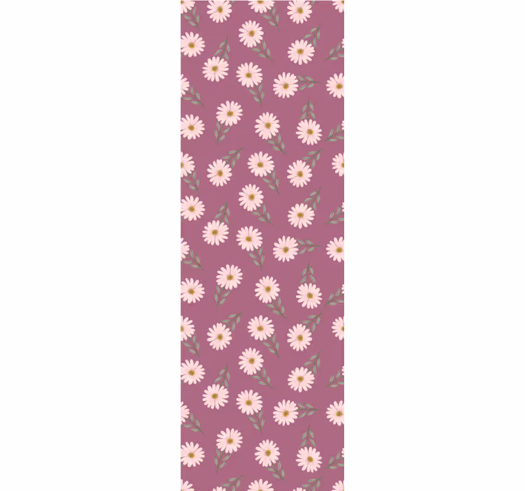 Store enrouleur salle à manger motif petites marguerites roses - TenStickers