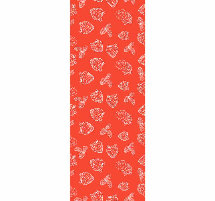 Store enrouleur salle à manger motif fraises dessinées - TenStickers