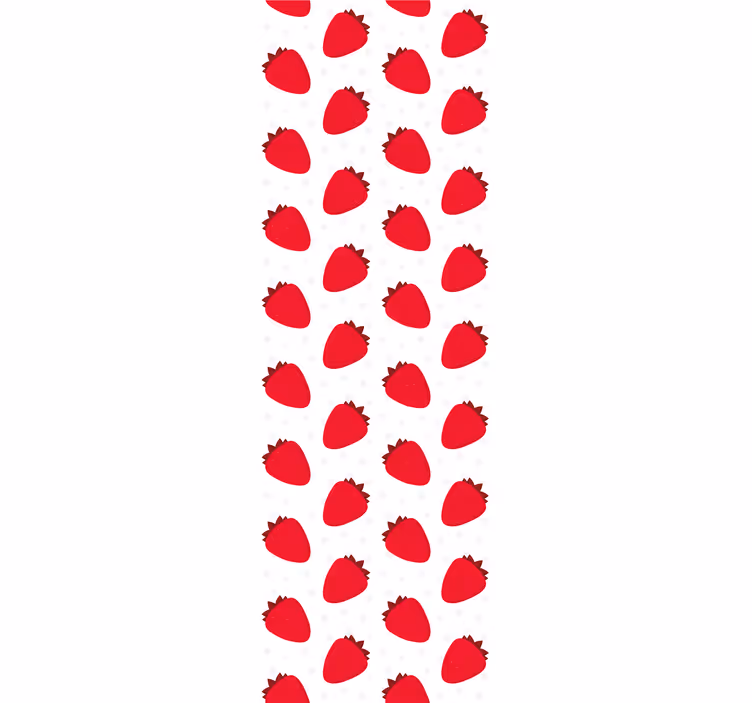 Store enrouleur salle à manger motif fraises rouges sur blanc - TenStickers