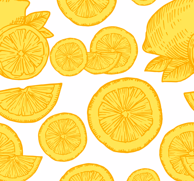 Store enrouleur salle à manger dessin orange et citron - TenStickers