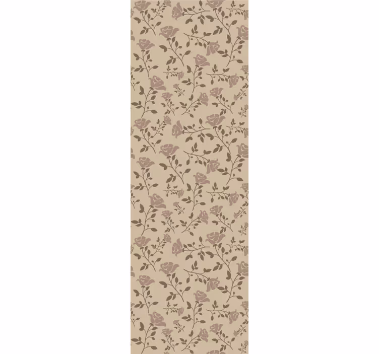 Store enrouleur salle à manger motif rose vintage marron - TenStickers