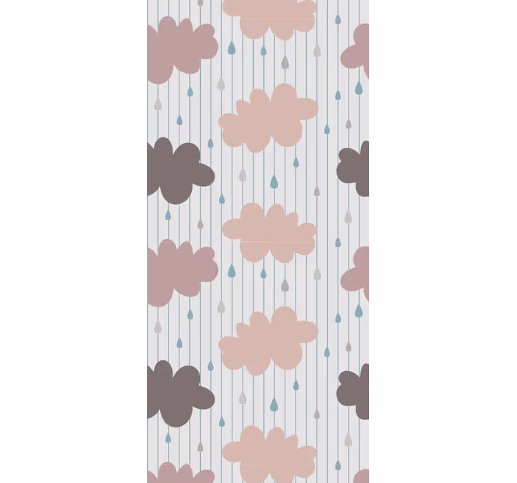 Store enrouleur chambre enfant nuages roses pluvieux - TenStickers