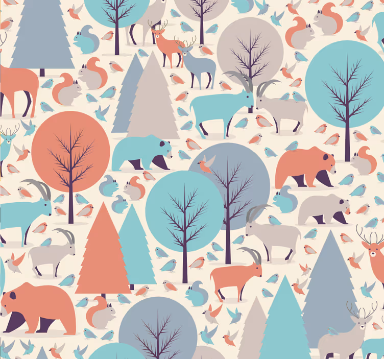 Store enrouleur chambre enfant scène forêt nordique - TenStickers
