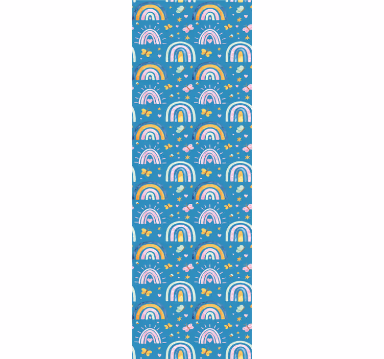 Store enrouleur chambre enfant motifs papillons arc-en-ciel - TenStickers
