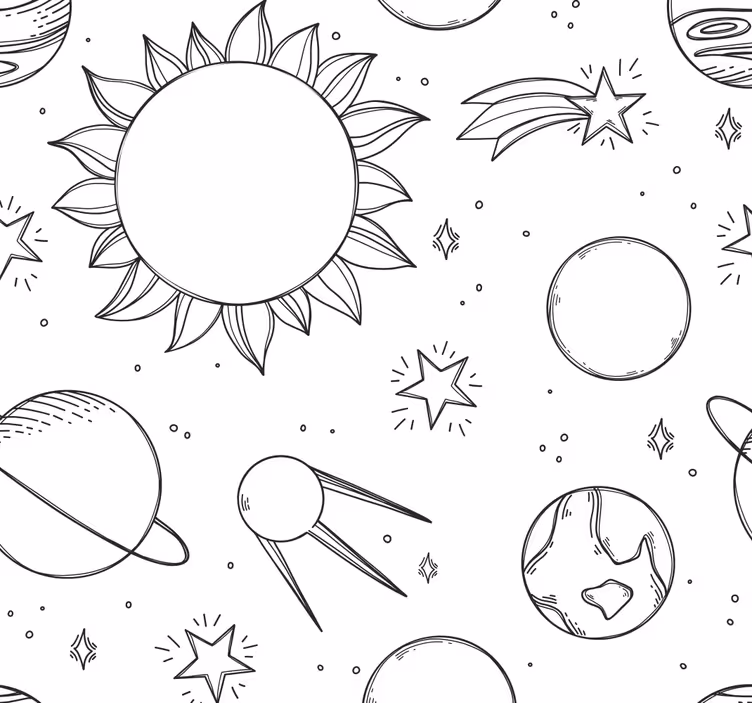 Store enrouleur chambre enfant gribouillage spatial - TenStickers