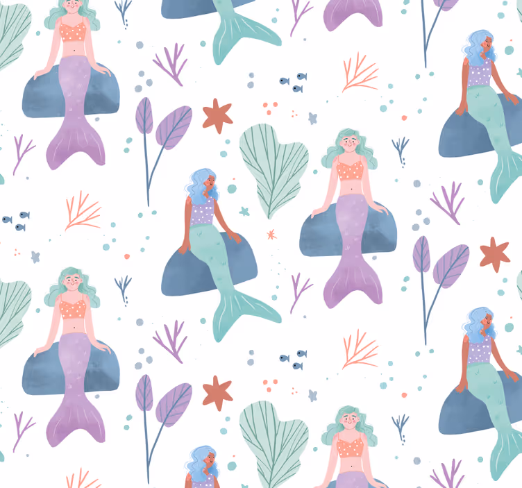 Store enrouleur chambre enfant fantaisie sirène - TenStickers