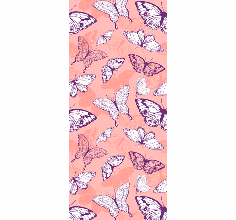 Store enrouleur chambre enfant motif papillons rose et violet - TenStickers