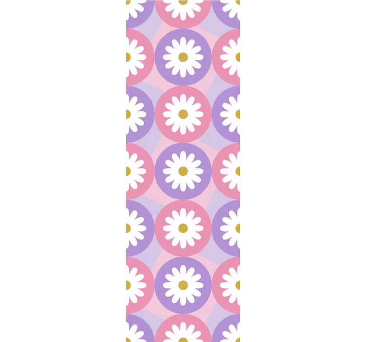 Store enrouleur chambre enfant motif fleurs carrées roses - TenStickers