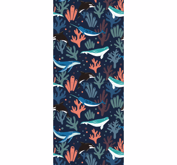 Store enrouleur chambre enfant animaux marins colorés - TenStickers
