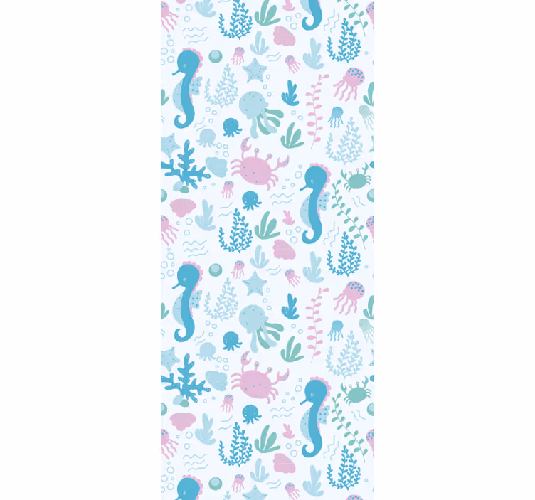 Store enrouleur chambre enfant animaux marins pastel - TenStickers