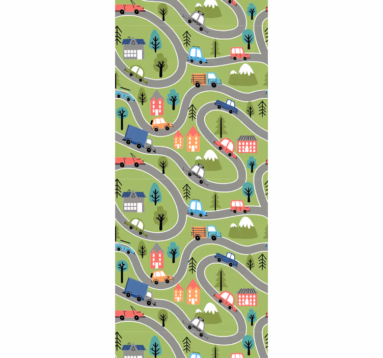 Store enrouleur chambre enfant rue colorée avec voitures - TenStickers