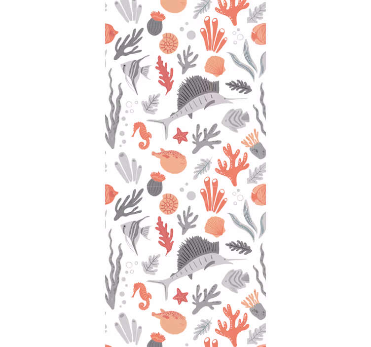 Store enrouleur chambre enfant illustration vie marine - TenStickers