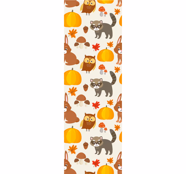 Store enrouleur chambre enfant animaux de la forêt automnale - TenStickers