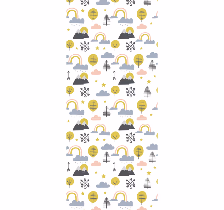 Store enrouleur chambre enfant arbres et arc-en-ciel - TenStickers