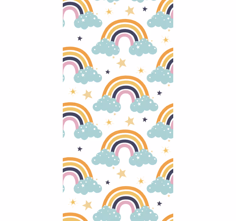 Store enrouleur chambre enfant motifs arcs-en-ciel nuages - TenStickers