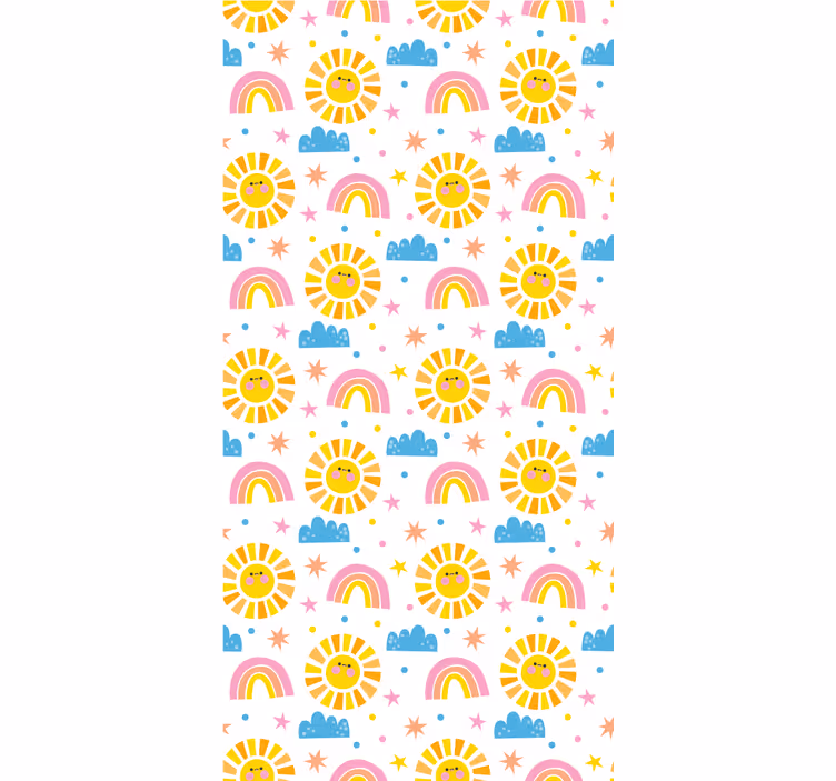 Store enrouleur chambre enfant arc-en-ciel et nuages - TenStickers