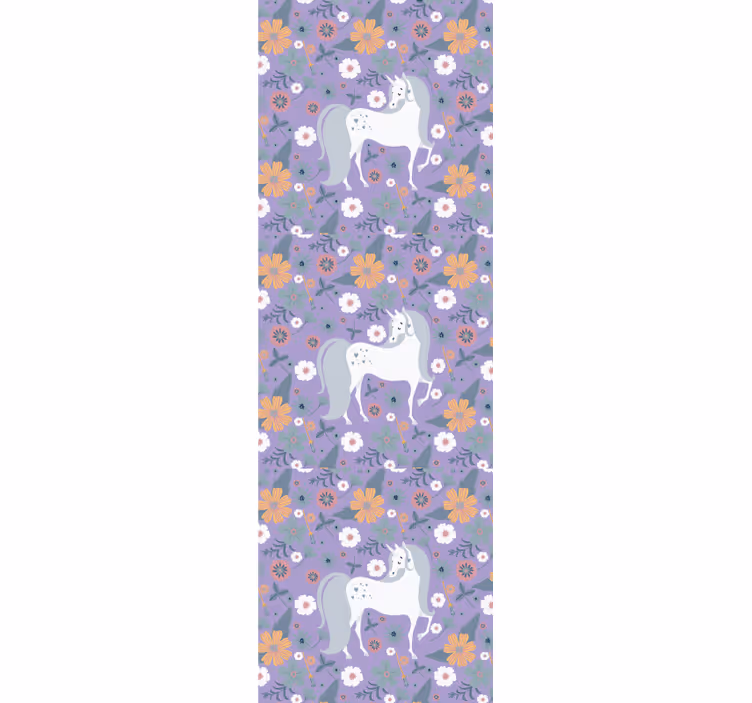Store enrouleur chambre enfant motifs licornes fleuries - TenStickers