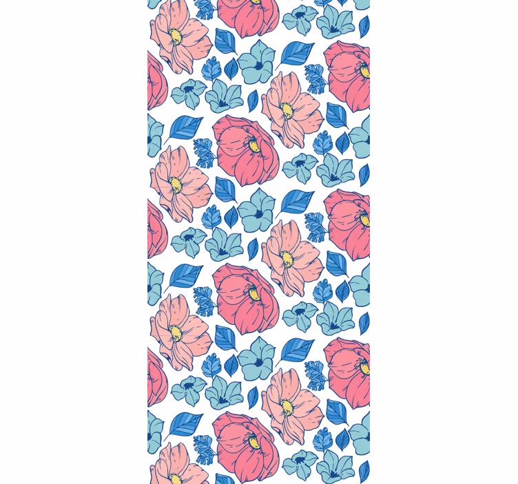 Store enrouleur chambre enfant fleurs roses et bleues - TenStickers