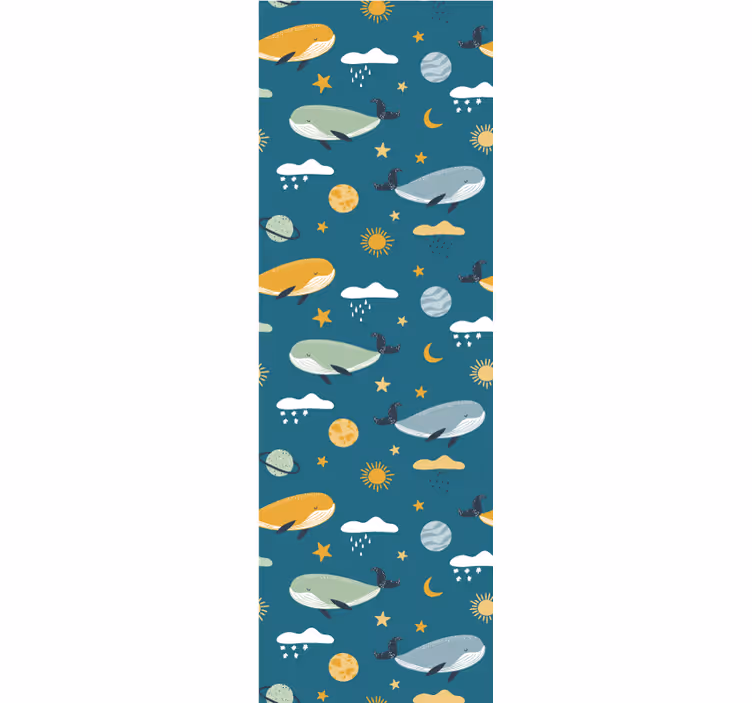 Store enrouleur chambre enfant motif baleines tendance - TenStickers