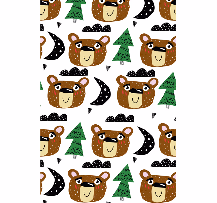 Store enrouleur chambre enfant ours et arbres unis - TenStickers