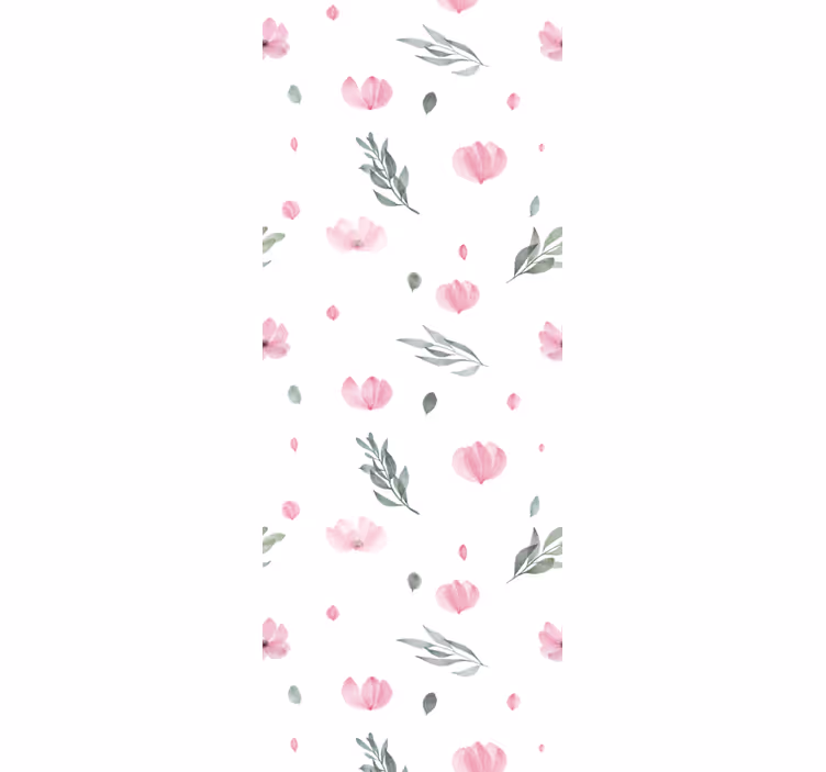 Store enrouleur chambre enfant fleurs roses minimalistes - TenStickers