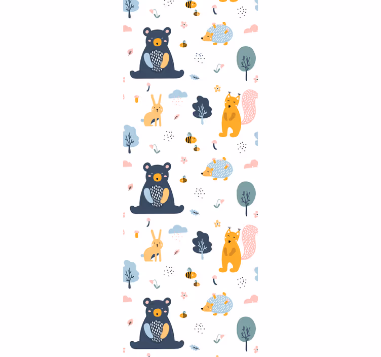 Store enrouleur chambre enfant écureuils colorés et ours - TenStickers