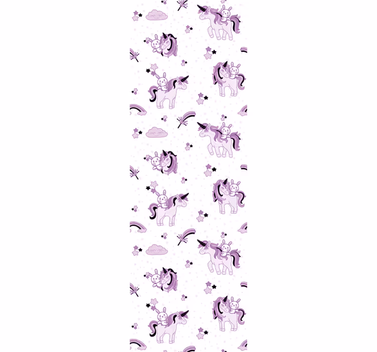 Store enrouleur chambre enfant licorne et lapin étoiles - TenStickers