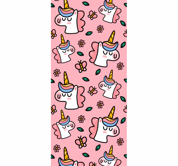 Store enrouleur chambre enfant licorne fleurie mignonne - TenStickers