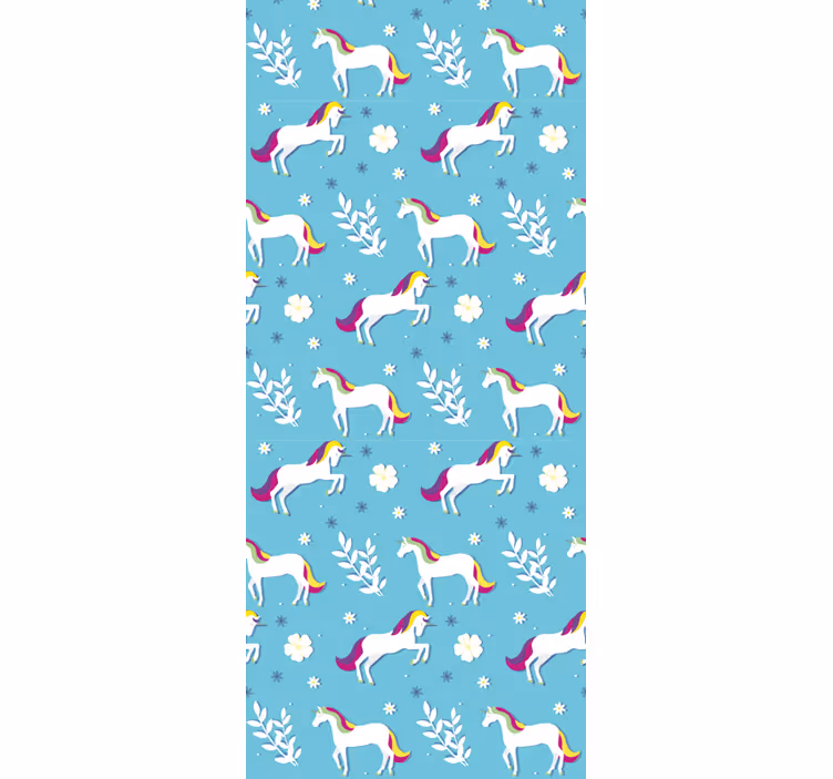 Store enrouleur chambre enfant motif licorne poses - TenStickers