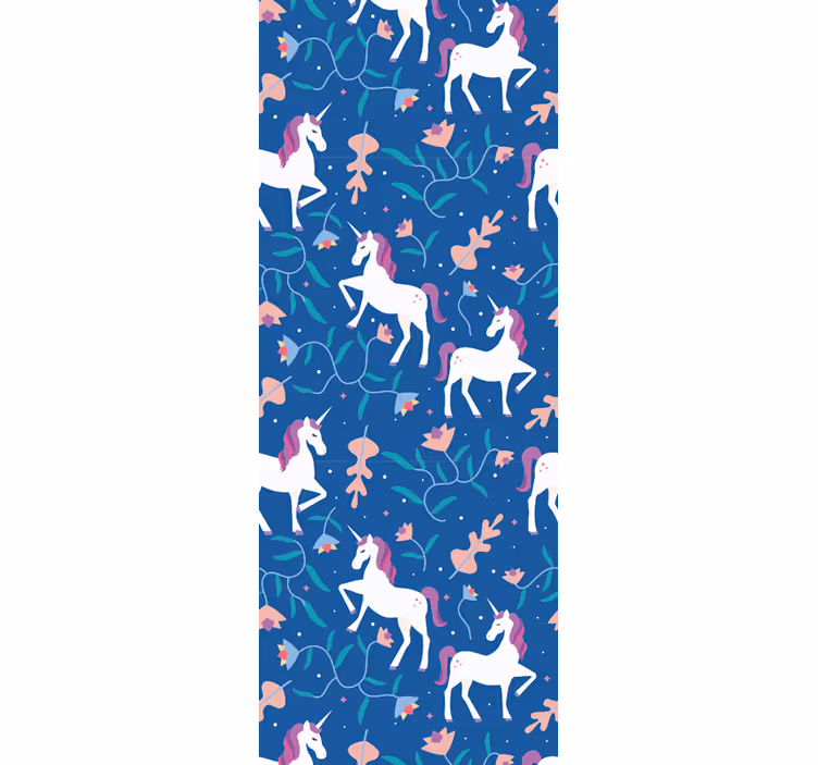 Store enrouleur chambre enfant motif licorne plumes - TenStickers