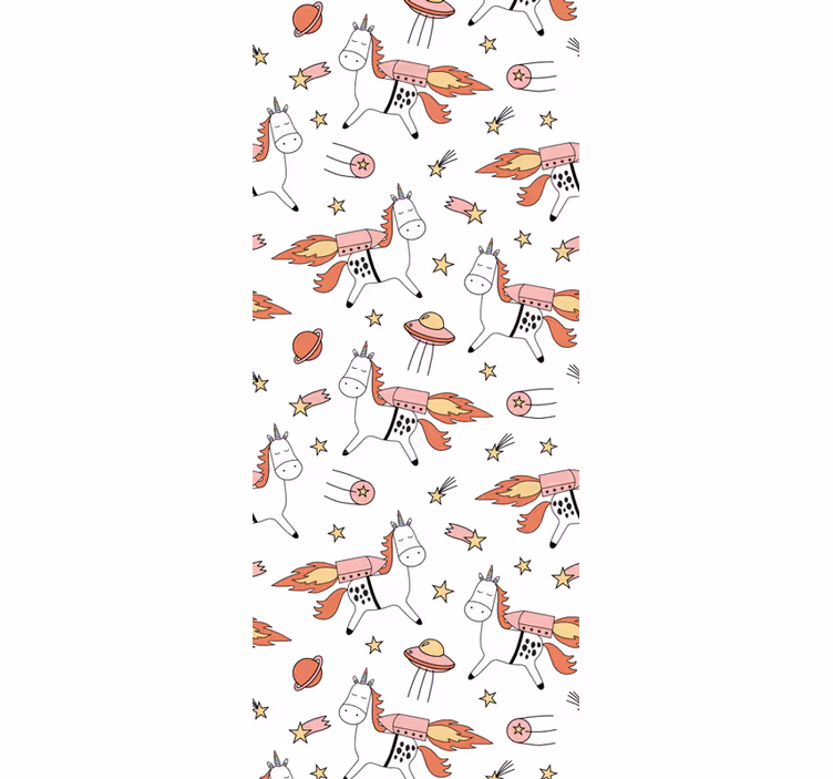Store enrouleur chambre enfant motif licorne et espace - TenStickers