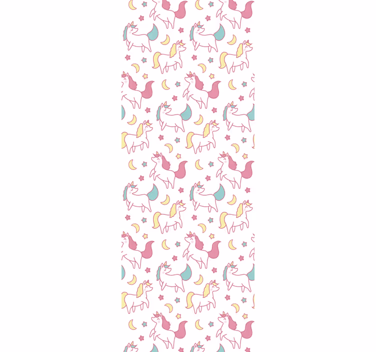 Store enrouleur chambre enfant motif licorne dessiné à la main - TenStickers