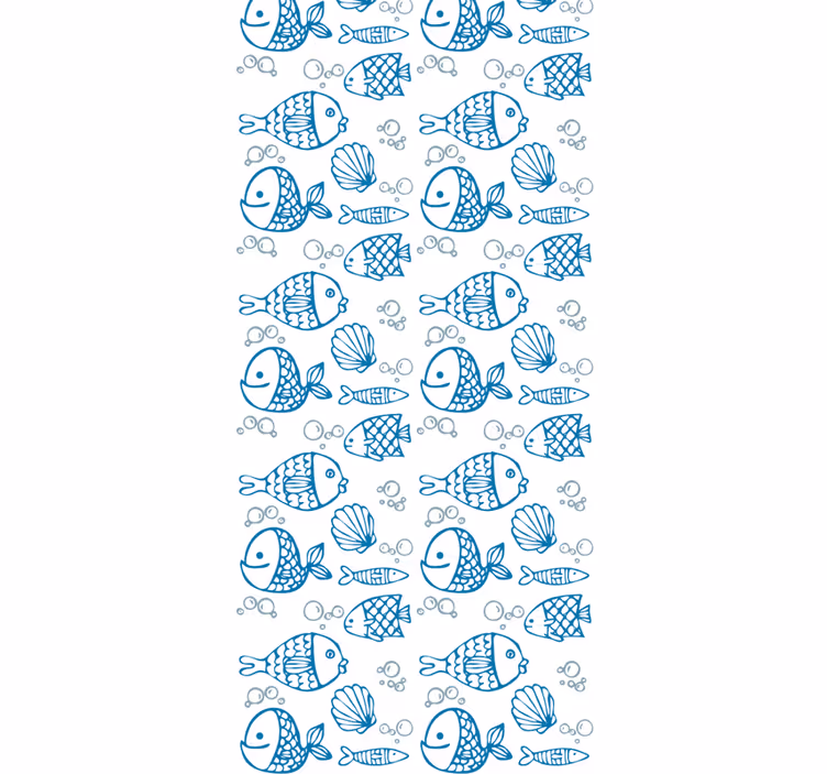 Store enrouleur chambre enfant poissons bleus dessinés - TenStickers