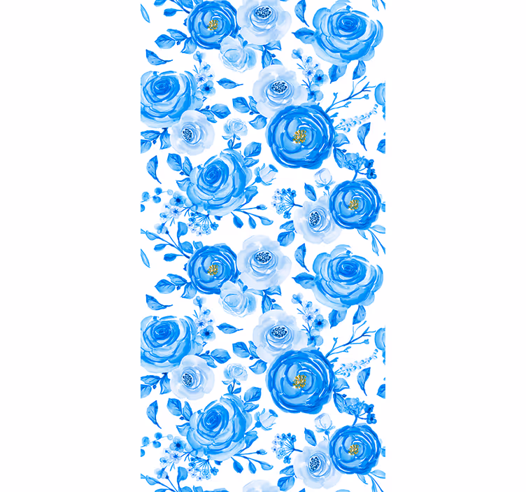 Store enrouleur chambre enfant horloges fleurs bleu nordique - TenStickers