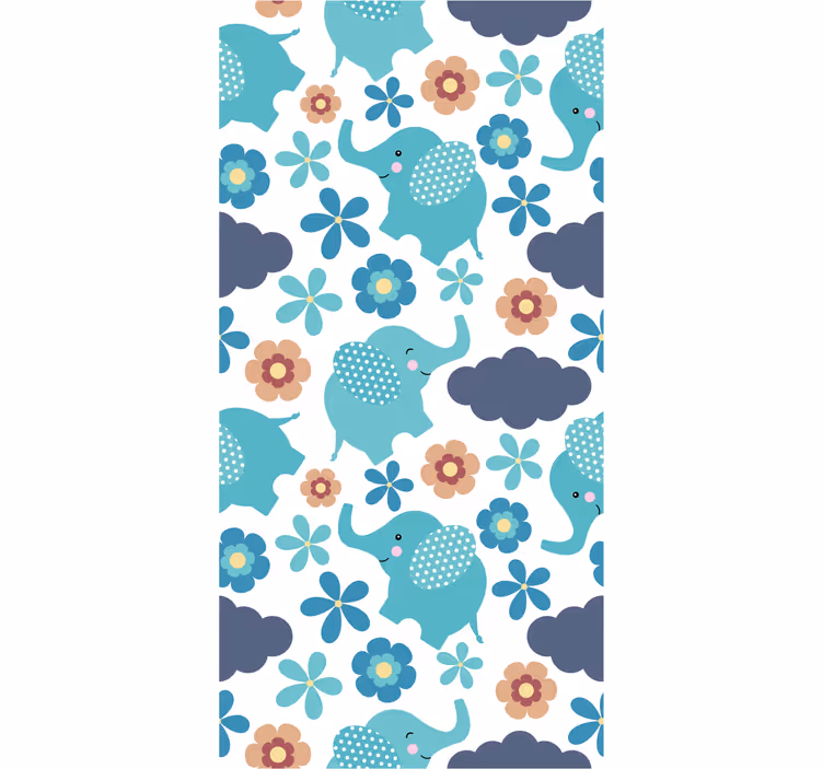 Store enrouleur chambre enfant Éléphants et fleurs - TenStickers