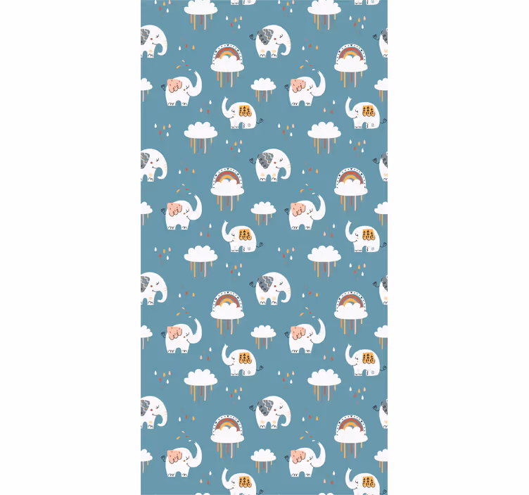 Store enrouleur chambre enfant éléphant sous la pluie - TenStickers