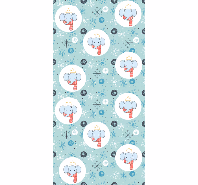 Store enrouleur chambre enfant éléphant roi d'hiver - TenStickers