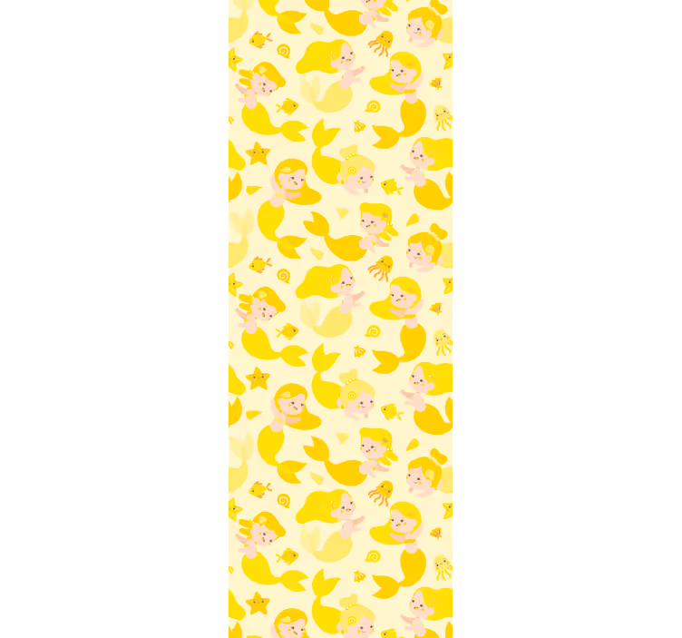 Store enrouleur chambre enfant sirène jaune souriante - TenStickers