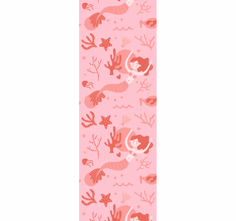 Store enrouleur chambre enfant sirène rose souriante - TenStickers