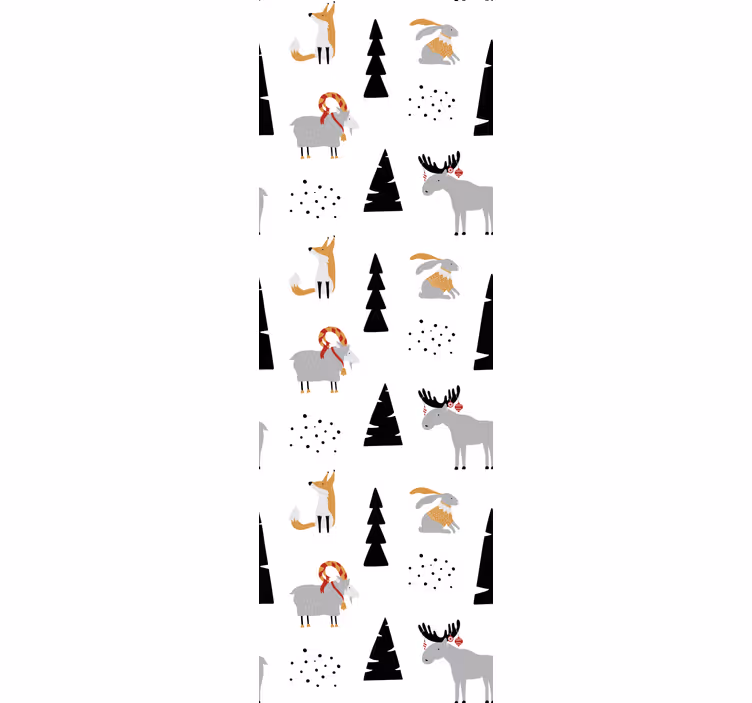 Store enrouleur chambre enfant motif animaux d'hiver - TenStickers