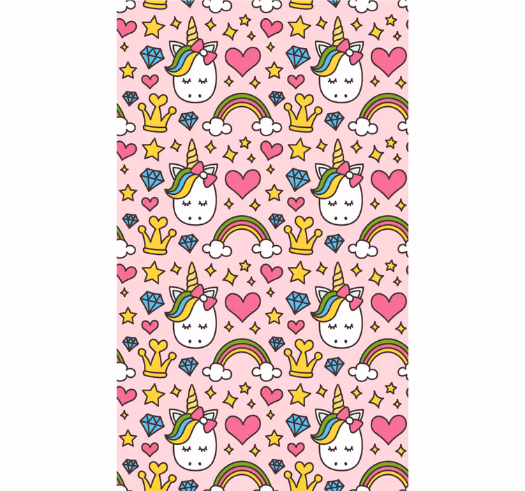 Store enrouleur chambre enfant arcs-en-ciel et licornes - TenStickers