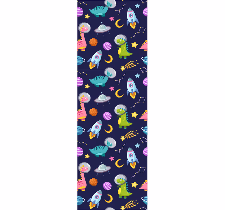 Store enrouleur chambre enfant dinosaures spatiaux mignons - TenStickers