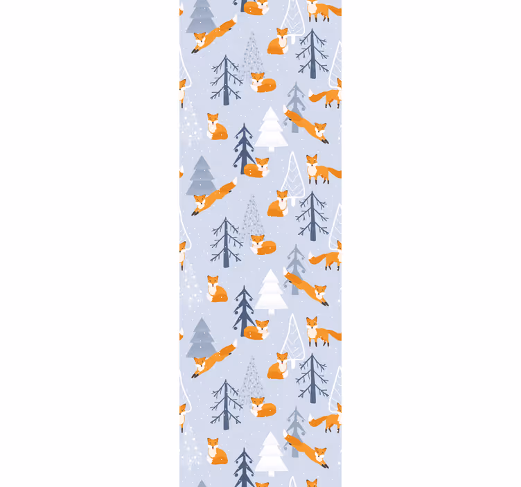 Store enrouleur chambre enfant motif forêt hiver renard - TenStickers