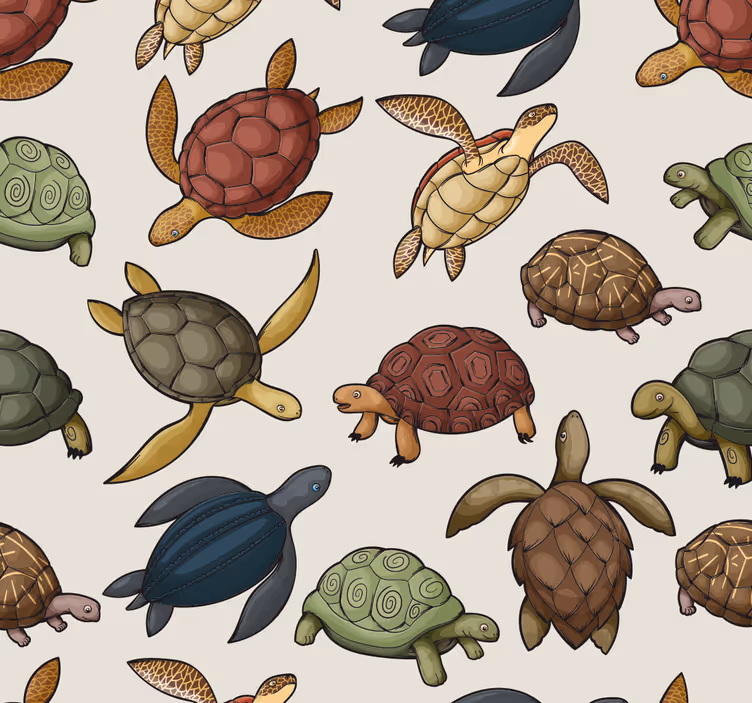 Store enrouleur chambre enfant variété de tortues - TenStickers