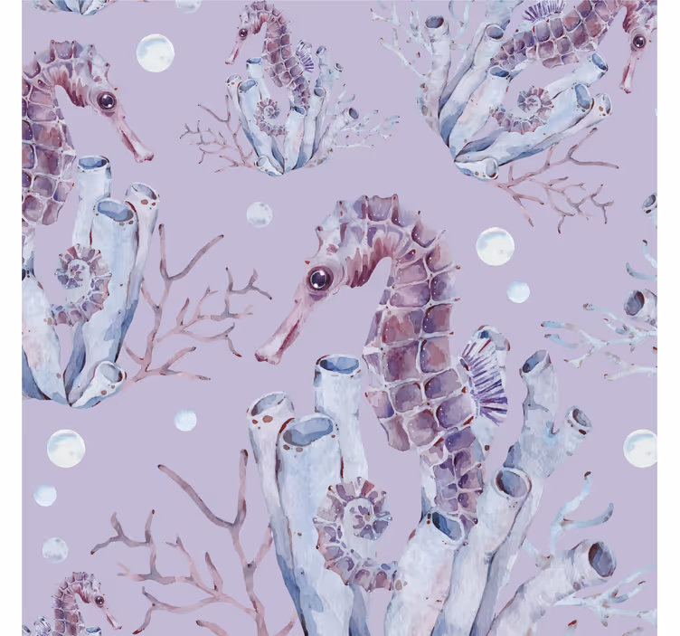 Store enrouleur chambre enfant hippocampe aquarelle - TenStickers