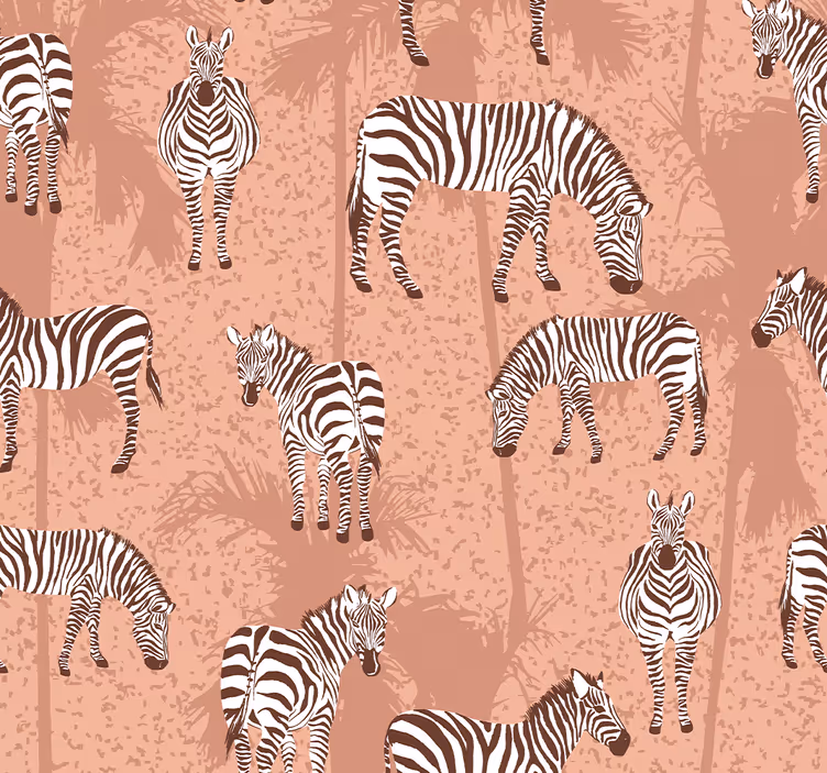 Store enrouleur chambre enfant zèbre et palmiers marron - TenStickers