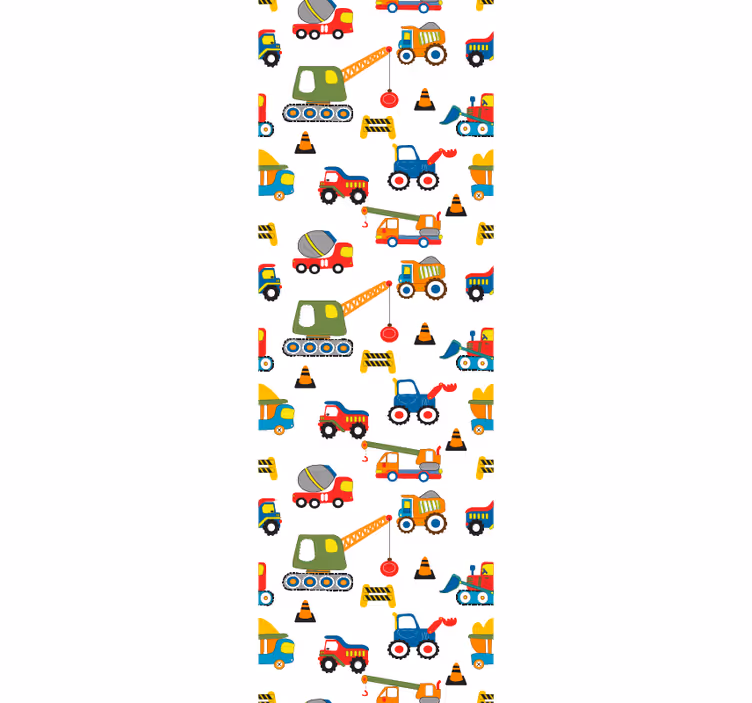 Store enrouleur chambre enfant design mignon pelleteuses - TenStickers